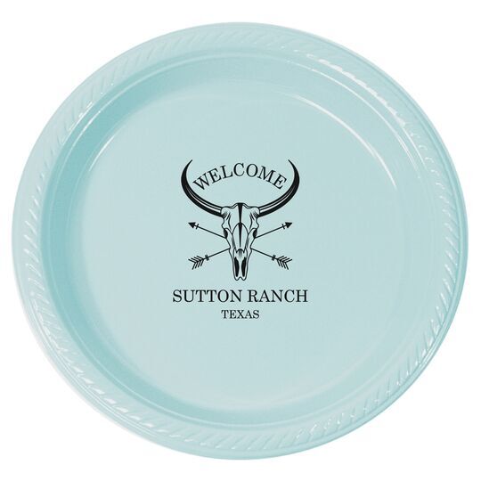 Longhorn Skull with Arrows Plastic Plates